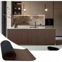 94.5 X 23.6 In Acoustic Wood Wall Panel Flexible Soundproof Absorbing Panels Wood Slat Walls For Interior Wall Decor Brown - 棕色 - 查看 1