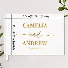 1 Sổ lưu niệm đám cưới màu trắng cá nhân hóa, Sổ lưu niệm dán sticker vàng, Album ảnh cưới, Tình yêu vĩnh cửu - trắng - Xem 7
