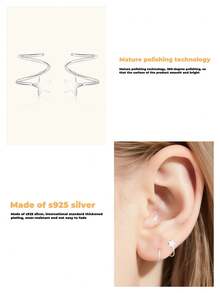 1 Pair S925 Sterling Silver Star Clip-On Earrings For Women, Minimalist Style, Hypoallergenic, Versatile For Party, Daily Wear, Birthday, Valentine's Day Gift, Comes With Elegant Gift Box