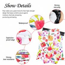 50/100 Pcs Poly Mailers Bulk Envelope Plastic Custom Mailing & Shipping Bags - Self Seal, Waterproof And Multi Purpose Packaging Bags For Small Business, Shipping Bags For Clothing Boutique Supplies With Self Seal Strip - Hoa mực - Xem 2