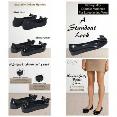 Womens Ballet Shoes Bow Details Slip - On Flats Peep Toe Ballerina Pumps Ladies Footwear Office Pump Shoe