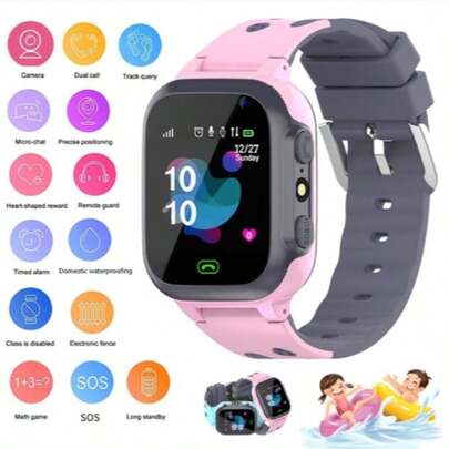 SIMSONLAB Best Gifts, Smart Kids Watch, SIM Card, Location Tracking, Phone Communication, Only Supports 2G Network, Ringtone Notification, Device Finder, Comfort Bracelet, Color, Phone Finder, SOS Emergency Call, Take Photos, Alarm Clock