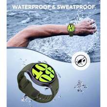 MoKo 2 Pack Rugged No Gap Bands Compatible with Samsung Galaxy Watch 7 FE 6 5 4 Band 40mm 44mm/Watch 6 4 Classic 43mm 47mm 42mm 46mm/Watch 5 Pro 45mm, Silicone Replacement Sport Strap Men, B+AG(Black+ArmyGreen) - Tipo 4 - Ver 5