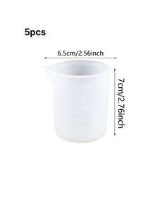 2pcs/5pcs/6pcs Silicone Measuring Cup, 100ml Silicone Cup Resin Non-Stick Mixing Cup Resin Measuring Cup Tool, Accurate Calibration, Resin DIY Process - White - View 11