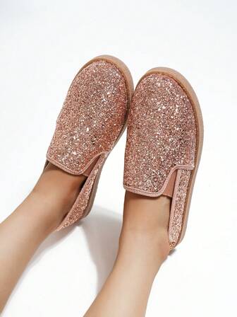 玫瑰金平底 Gretl 乐福鞋，女士休闲一脚蹬，日常百搭