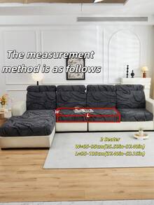 1pc Soft Plush Fabric Pet Proof Sofa Seat Cover, Floral Embossed Design, Deep Gray Large Leaf Pattern, Multi-Color, Thick Embossed Plush Sofa Cushion Cover Suitable For Autumn/Winter, Fits Sofa Backs And 1/2/3/4/L Chaise Lounge