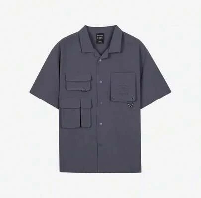 Skechers 男士夏季新款休闲运动短袖梭织衬衫