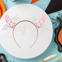 Devil Horns Headband For Adults And Kids Creative Halloween Skull Bat Costume Headpiece For Cosplay Party