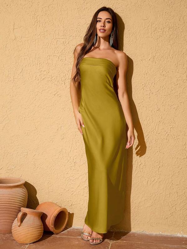 Abito tubino casual minimalista di colore unito da donna