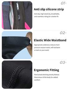 女式 5D 凝胶缓冲骑行短裤，高腰修身骑行裤，采用时尚设计的泡沫衬垫。非常适合健身房锻炼、户外运动、运动装备、骑行服和骑行短裤。