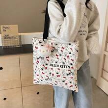 Sanrio Bolso de lona con diseño de Hello Kitty, nuevo bolso de mano, bolsa de almuerzo y bolso de mano de Kitty, adecuado para vacaciones, Halloween, Navidad, fiestas, cumpleaños, regalos