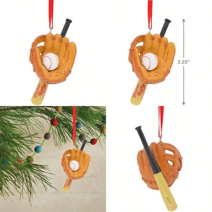 Hallmark 0001HGO3062 - Adorno navideño de béisbol(Béisbol, guante y guante) - Tipo 5 - Ver 1