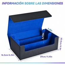 MTG Deck Box,Caja de Almacenamiento para Tarjetas Coleccionables con Capacidad Para Tcg con 2 Divisores - Negro/Azul - Ver 2