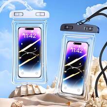 Neck-Hanging Luminescent Phone Waterproof Pouch For Outdoor Swimming (High Transparency, Touchscreen-Operable)