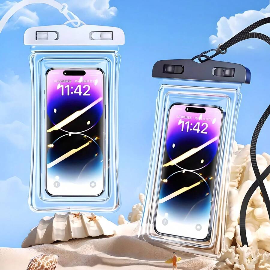 Neck-Hanging Luminescent Phone Waterproof Pouch For Outdoor Swimming (High Transparency, Touchscreen-Operable)