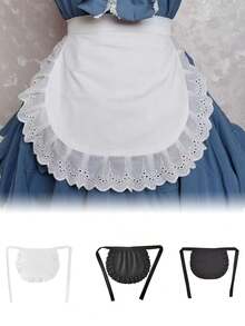 Delantales de sirvienta, delantales con estilo de princesa, baberos de estilo lolita suave para uso diario. Delantales de pequeño chef, nuevos delantales de sirvienta lolita, baberos lolita negros y blancos suaves y lindos, delantales de cintura media con volantes para disfraces de sirvienta de Halloween, delantales plisados de unicolor, delantales puros y sexys, delantales lindos y femeninos. Delantal de estilo lolita japonesa de cocina china, accesorios de falda lolita.