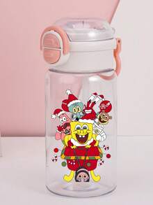 SPONGEBOB 1 pièce Tasse à eau de fête SPONGEBOB de Noël 650 ml/22,8 oz Bleu Rose Blanc avec interrupteur, paille et poignée portable Ne fuit pas beaucoup Accueil Glace Cadeau d'anniversaire Cadeau d'Halloween Cadeau de Thanksgiving Cadeau de Noël (Certaines pièces peuvent être aléatoires)