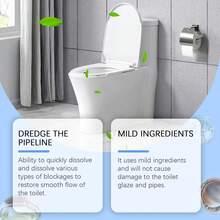 JUE FISH Toilet Clean Powder Household Drain Cleaner Deodorant Eliminate Odor Prevent Blockage Removing Stubborn Dirt Urine Stains Toilet Sink Drain Cleaner - 白色 - 查看 4