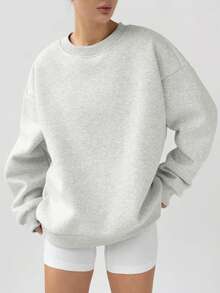 YZMJAFU 1 hanorac gros pentru femei, culoare solidă, cu pulover, hanorac gros pentru exterior, pentru alergare, fitness, drumeții, stil stradal - alb - Vizualizare 3