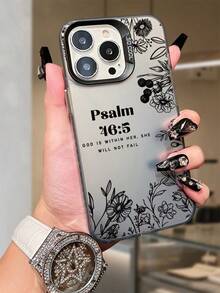 1PC Psalm 46:5 Scripture Clear IMD Protective Painted Phone Case For IPhone 17 Pro Max 17 Pro 16 Pro Max 15 Pro Max 14 Pro Max 13 Pro Max 12 Pro 11 Pro Inspirational Christian Gift With Colorful Laser Back Religious Phone Case Fall Decor - 紫色 - 查看 5