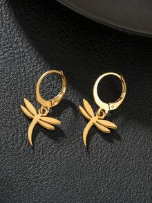 1 Par de Brincos Pingente de Animal em Aço Inoxidável - Borboleta, Libélula, Urso, Elefante, Espinha de Peixe, Cobra, Abelha, Macaco, Peixe - Adequado para Família, Amigos, Uso Diário, Presente