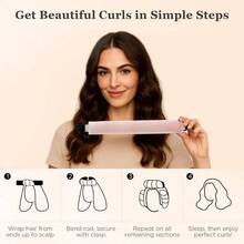 Heatless Hair Curler Set U2013 4PCS Velvet Overnight Blowout Rods Heatless Curls, Jumbo Flexible Curling Rods To Sleep In, No Heat Curling Tools Natural Waves And Curls - Standard - 查看 2