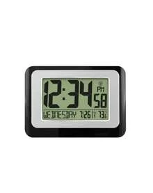 [Digital Atomic Alarm Clock]Self-Setting Time & Date, Indoor Thermometer, Battery Operated With Snooze, For Home & Office