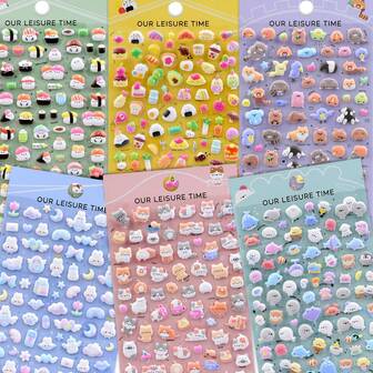 New Cartoon Animal Foam Stickers, Small Bubble 3D Stickers For DIY Phone Case Decoration