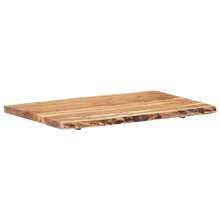 vidaXL Table Top  Natural Wood  Solid Acacia Wood  39.4 X 19.7-23.6 In  Durable  Solid Wood Table Top  Rectangular  Rustic  Dining Room Table  Acacia Wood Table  Rustic Wooden Tabletop - Brown - View 10