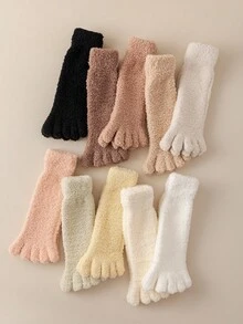 1 par de calcetines de dedo para mujer para correr, calcetines atléticos con cabina suave, calcetines gruesos y acogedores de punto para el invierno, regalo para mujer, otoño