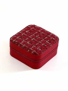 1pc Travel Jewelry Storage Box, Jewelry Storage Box, Jewelry Storage Box, Double Layer Zipper Closed Portable Multi Functional Storage Box, Rectangular Desktop Storage Box, Dustproof Jewelry Storage Box, Multi Functional Jewelry Storage Box, Dressing Table Jewelry Storage Box, Multi Compartment Travel Jewelry Display Box, Necklace Earring Bracelet Storage Box, Gift Storage Box, Minimalist Travel And Home Jewelry Box, Bedroom Storage Box