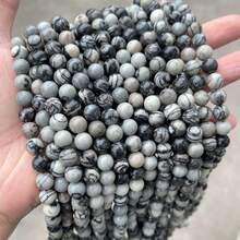 Hạt đá tròn tự nhiên 15 inch 4/6/8/10/12mm, bao gồm ngọc bích/mã não/ngọc lam/pha lê, thích hợp để làm đồ trang sức tự làm, vòng tay, vòng cổ, chữa bệnh luân xa - Nhiều màu - Xem 94