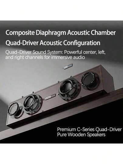 Lenovo C02 Subwoofer, Retro Wood Finish, High-Fidelity Audio, Stable Bluetooth Transmission, USB Power Supply, Wooden Design, Home Audio