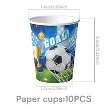 80/50/40/30/20/10pcs Kids Soccer Theme Party Supplies Set - Paper Plates, Cups, Napkins, Suitable For Birthday Parties, Festivals, Sports Fan Gatherings