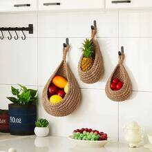 Handgeflochtener Aufbewahrungskorb, hängender Organizer-Korb für Nachttisch, Tischplatte, Wanddekoration, zum Aufbewahren von Sonnenbrillen, Kosmetika, Schreibwaren, Schlüsseln, Pflanzen usw.