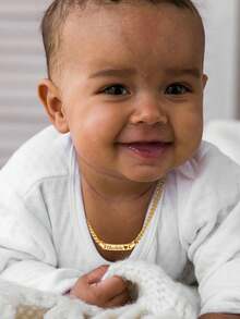 Personalized Stainless Steel Cuban Chain Necklace For Kids, Thanksgiving & Christmas Gift - 18" - View 5