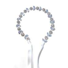 1 pieza Diadema con brillantes de rhinestone, diadema nupcial con organza para mujeres, tocado para fiesta de boda