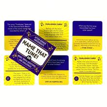 Mini Card Game Name That Tune! 50 Music Trivia Questions & Challenges Game - Family-Friendly Paper Cardstock Edition With Golden Musical Notes & After Dinner Amusements Design For Camping, Holiday Gatherings & Game Nights - Standard Edition, Camping Entertainment | Vibrant Package Design | Cardstock Material - Blue - View 8