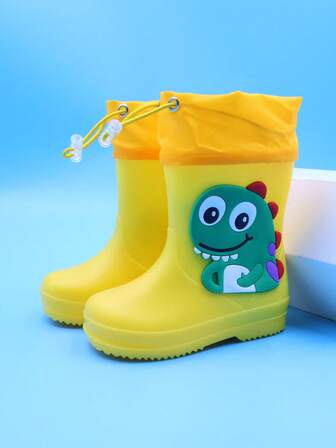 1 Pair Cartoon Dinosaur Children's Rain Boots, Boys' Lightweight & Comfortable Rain Shoes, Anti-Slip Outdoor Sports Waterproof Boots, Suitable For Rainy Days And School Activities