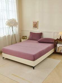 2 Stücke/Set staubiges Rosa super weiche Samt warme flauschige einfarbige Kissenbezüge aus Kristall-Fleece, kuschelig, leicht, mit Umschlagverschluss, einfarbig, Bett Kissenbezug, für Schlafzimmer, Studentenwohnheim, Bettwäsche, Einzelbett, Queensize, Kingsize