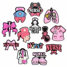 13 pezzi Accessori a forma di infermiera per zoccoli e sandali, decorazioni per scarpe di alta qualità, accessori popolari, ottimo regalo per adolescenti, uomini, donne e adulti per Natale - Multicolore - Visualizzare 7