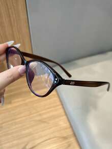 1pc Cat Eye Frame Decorative Glasses, Color Changing For Phone, Computer, Reading, Outdoor Use, Multi-Color Options, Fashionable, Versatile, College Style Women Glasses - Clear - View 5