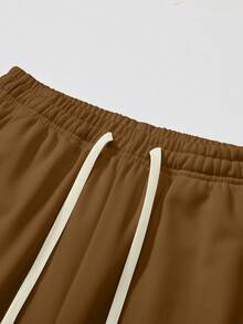Celana Rajut Lurus Pria, Ringan, Celana Santai Serbaguna untuk Musim Panas - Coffee Brown - View 5