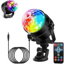 DQST - Bola de Discoteca, Proyector de Discoteca LED, Giratorio de 360​​° con Luces RGB con 7 Combinaciones y 3 Modos de Efectos de Iluminación, Cocontrol Remoto Mediante Teclado o Ritmo Musical - 1 - Ver 2