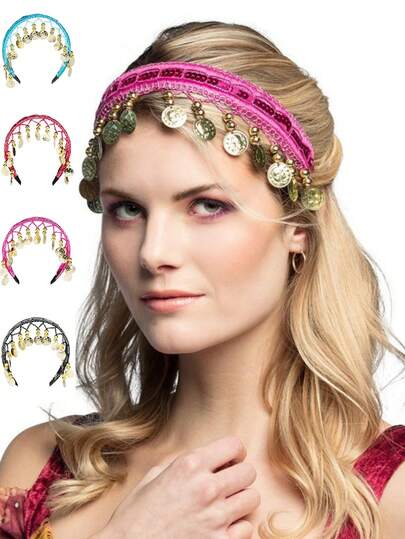 Belly Dance Costume Headband Folk Dance Head Plug Headband Head Chain Stage Performance Accessories