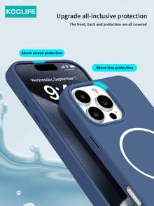 1pc Koolife Thin Ring Magnetic Liquid Silicone Phone Case, Ultra-Thin Anti-Slip Anti-Drop, Solid Color Skin Feel, Compatible With Iphone 17 ProMax/17/17 Pro/17 Air/11/12/12 Pro/12 Plus/13/13 Pro/13 ProMax/14/14 Pro/14 ProMax/15/15 Plus/15 Pro/15 ProMax/16/16 Plus/16 Pro/16 ProMax/16e - Royal Blue - View 4