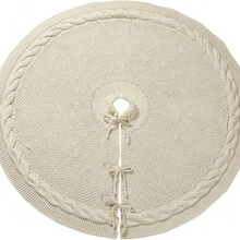 1 pieza Falda para árbol de Navidad de 24/36/48 pulgadas, de lujo y estilo retro en color borgoña, tejida a mano. Cojín suave y firme para el piso que aporta un encanto elegante y rústico ideal para la decoración navideña familiar, el ambiente festivo, la decoración del hogar, los regalos de Navidad y la decoración de invierno.