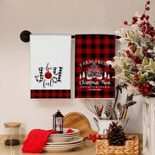 2/4pcset Christmas Country And Christmas Tree Kitchen Towels, Christmas Design, Good Water Absorption, Soft, Microfiber, Winter, Bathroom, Tea Room, Christmas Decorative Kitchen.