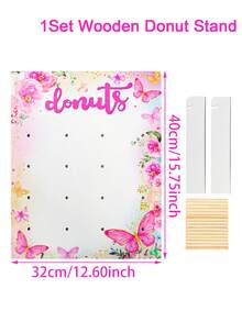 1set 9/16Holes Donut Wooden Display Stand, Rack Household Donut Display Rack Party Food Placement Rack, Flowers Butterfly Display Stand,1st Birthday Wedding Family Event Party Food Rack, Donut Display Wooden Stand, DIY Dessert Cake Decorations, Kitchen Decorations, Thanksgiving Christmas Party Kitchen Cooking Stand, 2026 New Year Decoration,Birthday Gifts, Party Gifts Favor,Babe Shower Decor,