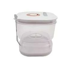 1 pieza Recipiente para pepinillos de 6.76 oz con tapa coladora y tenedor de acero inoxidable, recipiente de almacenamiento de pepinillos hermético a prueba de fugas con tapa basculante con mecanismo de cierre, lata de alimentos redonda reutilizable